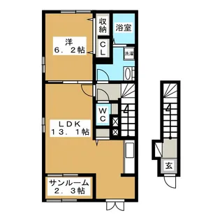 ヴィラ弁天北【1階】の間取り