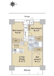 リビオシティ神戸名谷【2階】の間取り