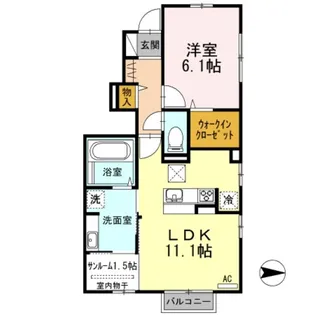 シャイネス川崎【1階】の間取り