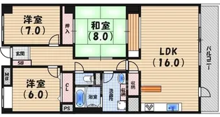 夙川リンデンハイム【2階】の間取り