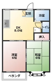 コーポ朝日・玉穂B【1階】の間取り