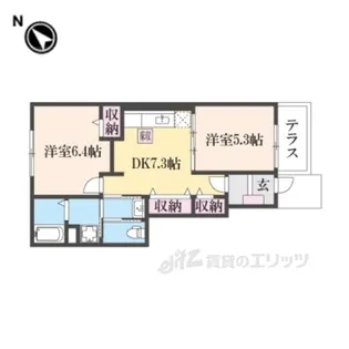 コーポ勢多5番館【1階】の間取り