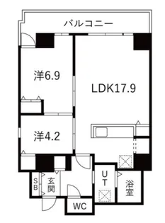 シティコート目黒2号棟【6階】の間取り