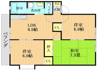 パストラル萩原【2階】の間取り
