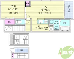 ブライト1【3階】の間取り