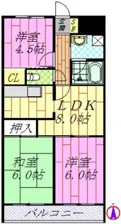マンションコイムII【6階】の間取り