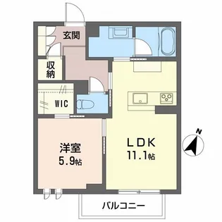 アンソレイユ五輪【1階】の間取り