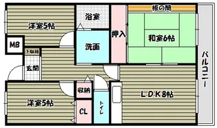 プレスト・コート弐番館【6階】の間取り