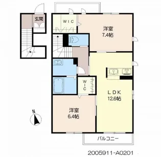 シャーメゾン ノア【2階】の間取り