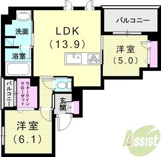 Avenir旭ヶ丘【3階】の間取り