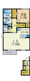 サイドヴェルデ栗東【2階】の間取り