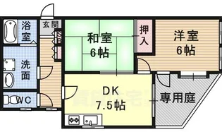 フローラ春日丘【1階】の間取り