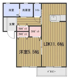サンハイツ青柳C【1階】の間取り
