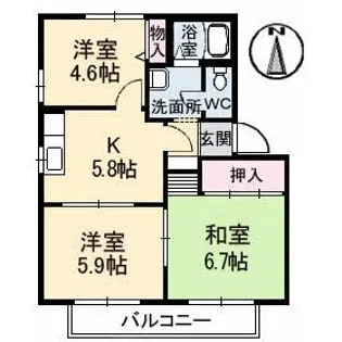 ベルエア【1階】の間取り