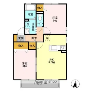 プラッツ・ルーエ AB【1階】の間取り