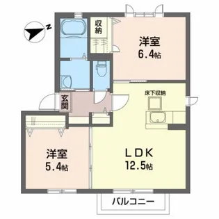 エクセレントシティ岩切B【1階】の間取り