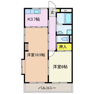 ミドルヴィレッジ【2階】の間取り