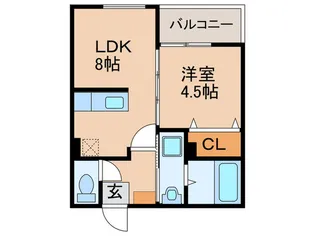 クレシア中原東【3階】の間取り