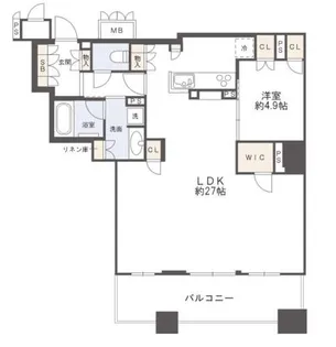 ブランズタワー大阪本町【19階】の間取り