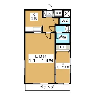 エスポワールB【2階】の間取り