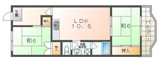 丸信リバーサイドコーポ2棟【1階】の間取り