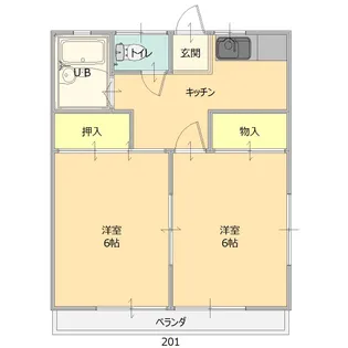 グリーン赤坂【2階】の間取り