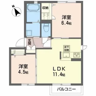 アルカディアC【1階】の間取り