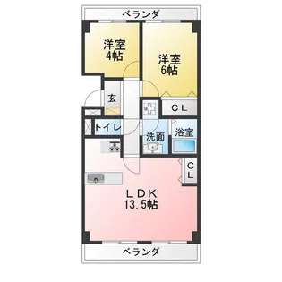 サンフラン楠【1階】の間取り