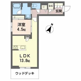 南浜田レジデンス【1階】の間取り