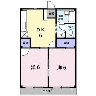 エルディムつのごうB【1階】の間取り