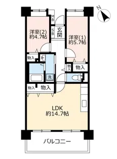 URフレール六甲桜ヶ丘【4階】の間取り