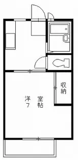 福正ハイツF(1K)【1階】の間取り
