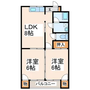 フラワーハイツ(田井島)【1階】の間取り