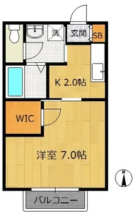 サキガケハイツ船橋海神【2階】の間取り