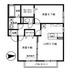 フローレンス【1階】の間取り