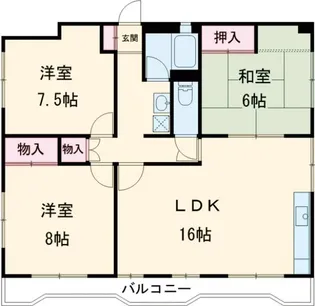 茨城県水戸市天王町【マンション】の間取り