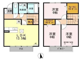 福島県郡山市小原田2【一戸建】の間取り