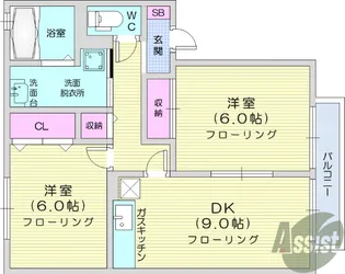 クレセントガーデン1【1階】の間取り