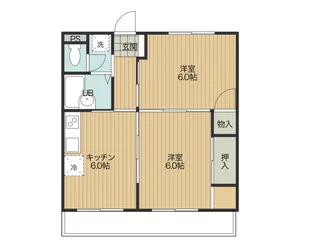 胡桃ハイツ【1階】の間取り