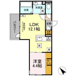 フェリーチェ中央【1階】の間取り