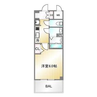 エステムコート神戸グランスタイル【2階】の間取り