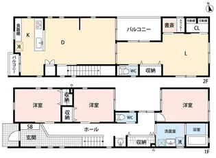 山梨県甲府市中央3【一戸建】の間取り