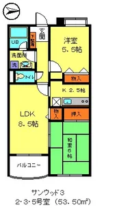 サンウッド3【1階】の間取り