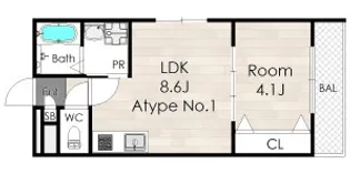AVANTIO ASAKAYAMA(アバンティオ浅香山)【1階】の間取り