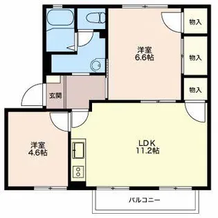 ウィンディーSUZUKA A【1階】の間取り