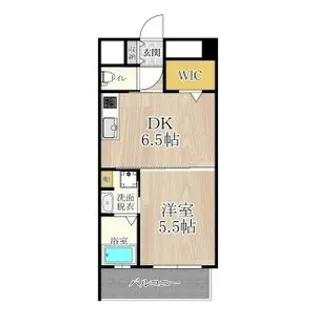 1DKの間取り画像