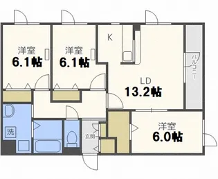 鍋島ハイツI【2階】の間取り