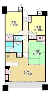 サンマンション山の手ヒルズ 513号室【5階】の間取り