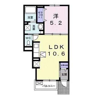 1LDKの間取り画像