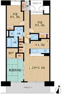 アソシエール溝の口【5階】の間取り